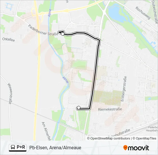 P+R Bus Line Map