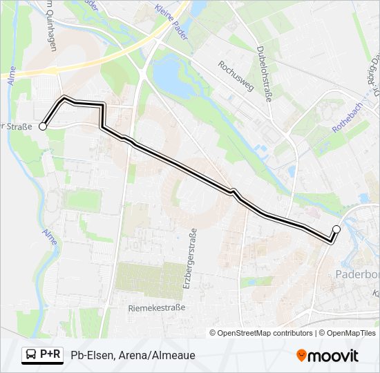 Автобус P+R: карта маршрута