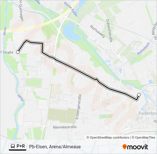 P+R Bus Line Map