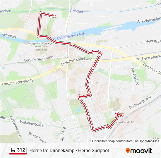 Buslinie 312 Karte
