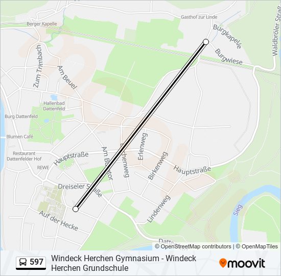 597 bus Line Map