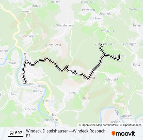 597 bus Line Map