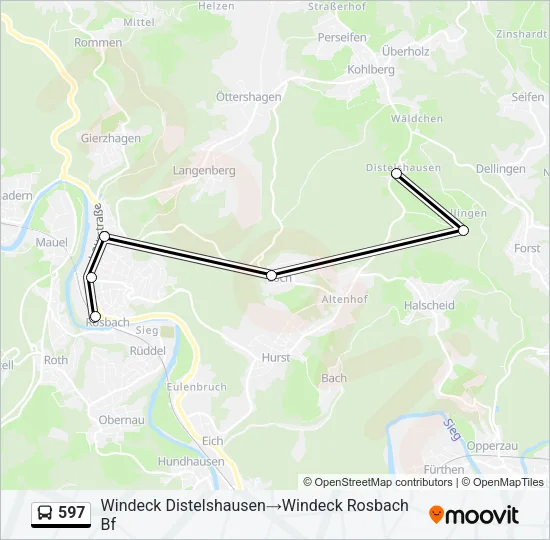597 Bus Line Map