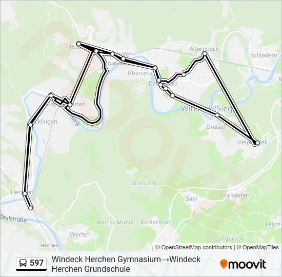 597 Bus Line Map