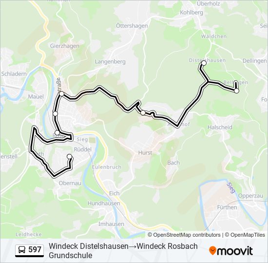 597 bus Line Map