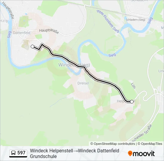597 Bus Line Map