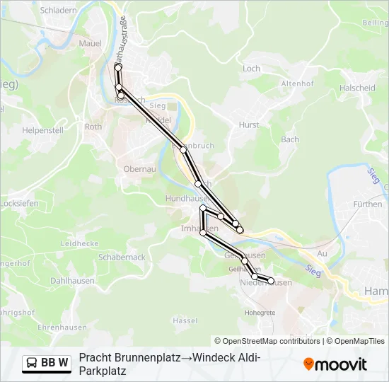 BB W Bus Line Map