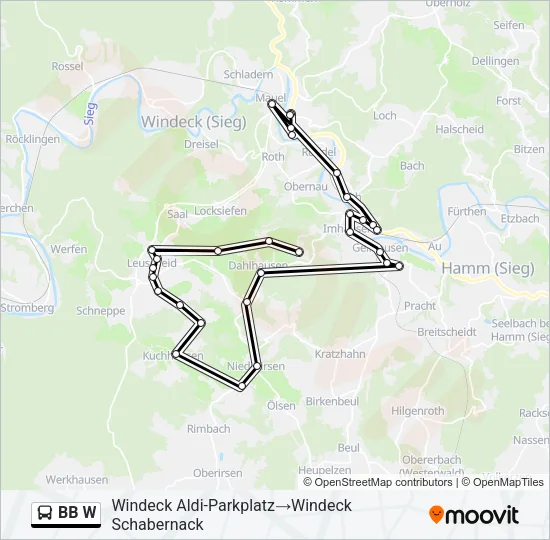 BB W Bus Line Map