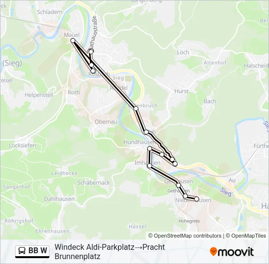 BB W Bus Line Map