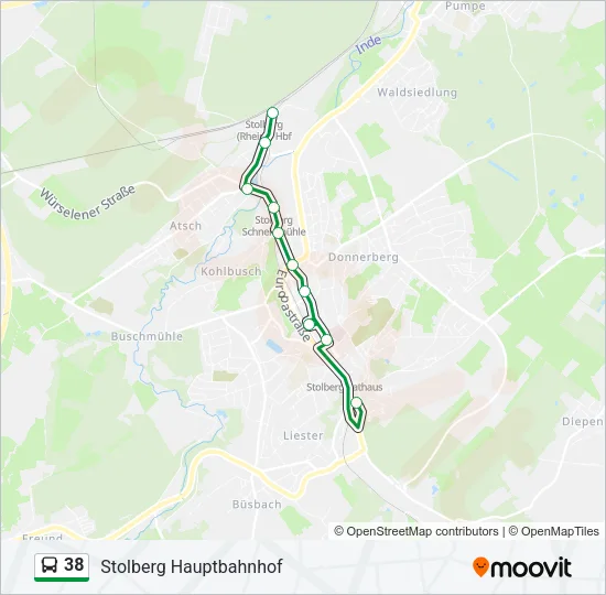 38 Bus Line Map