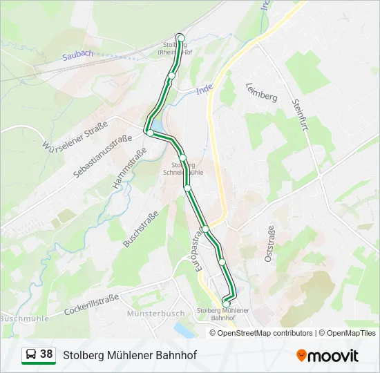 38 Bus Line Map