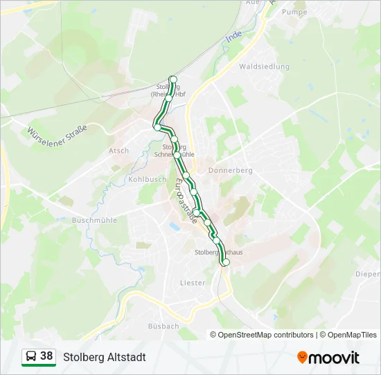 38 Bus Line Map