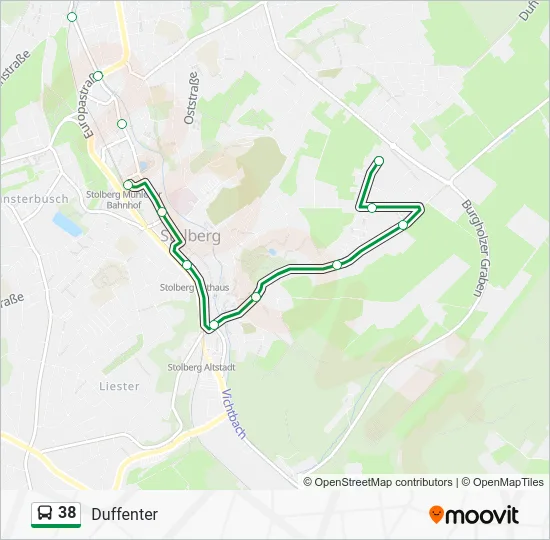 Автобус 38: карта маршрута