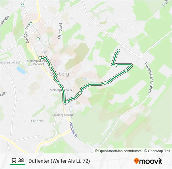 Автобус 38: карта маршрута