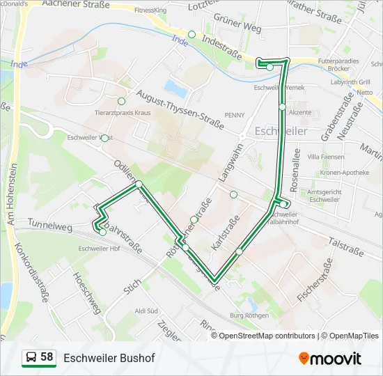 58 Bus Line Map