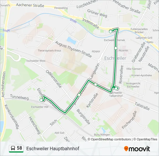 58 Bus Line Map