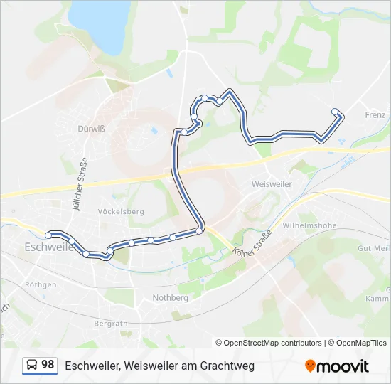 98 Bus Line Map