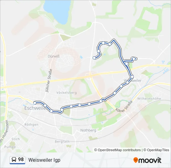 98 Bus Line Map