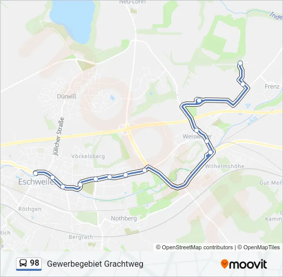 98 Bus Line Map