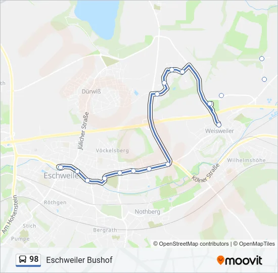 98 Bus Line Map