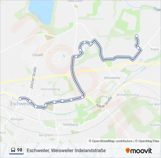 98 Bus Line Map