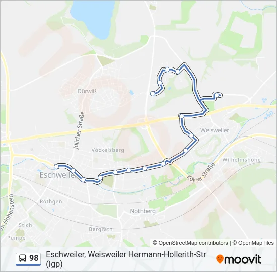 98 Bus Line Map