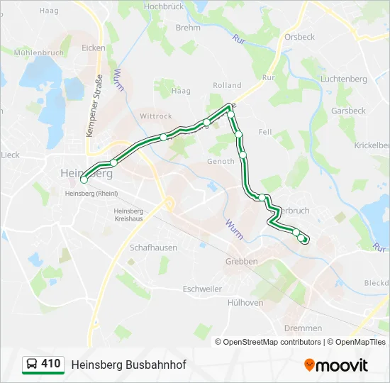 410 Bus Line Map