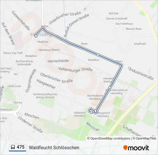 475 Bus Line Map