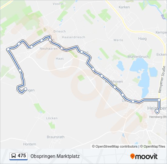 Автобус 475: карта маршрута