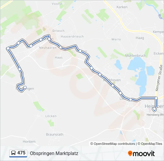 Автобус 475: карта маршрута