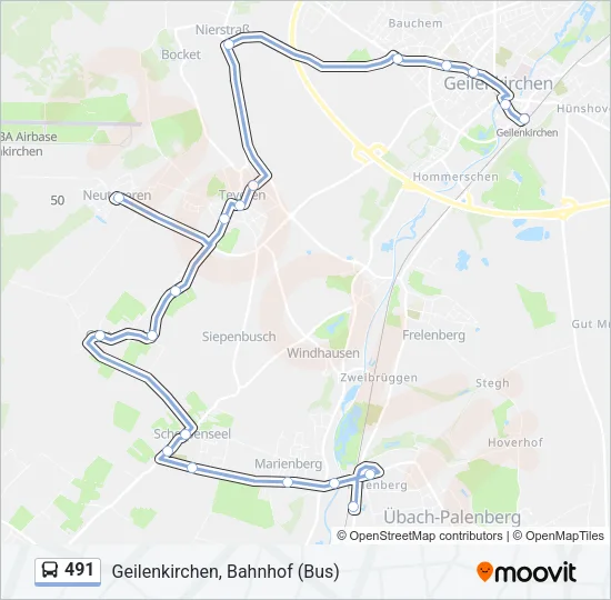 491 Bus Line Map