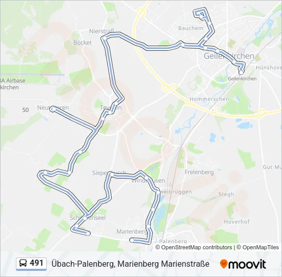 491 Bus Line Map