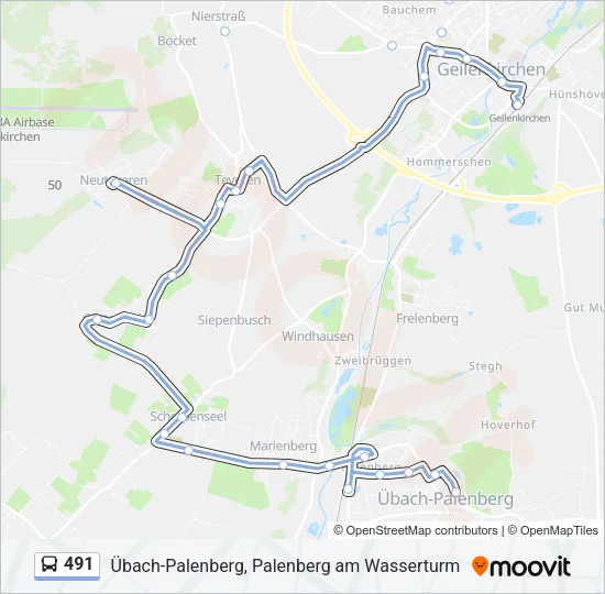 491 Bus Line Map