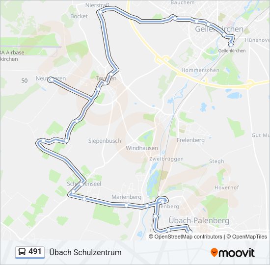 Автобус 491: карта маршрута