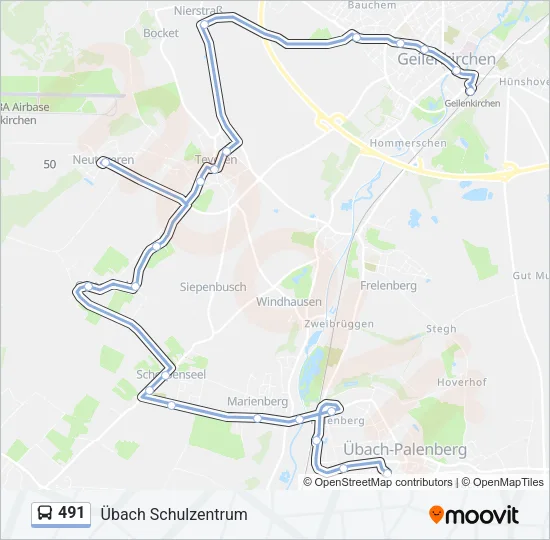 491 Bus Line Map