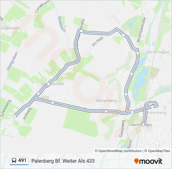 491 Bus Line Map