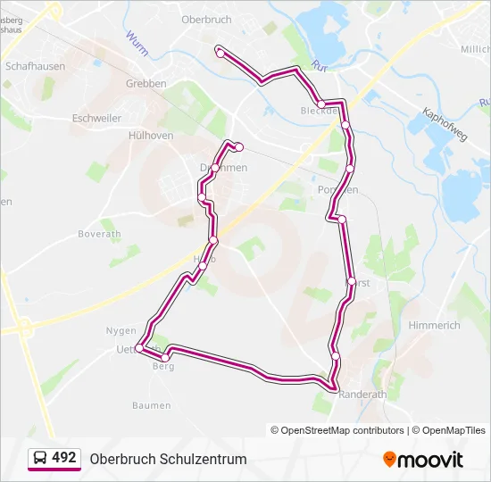 492 Bus Line Map