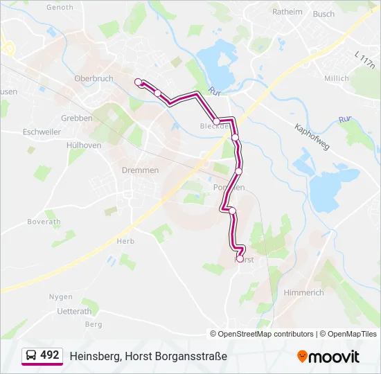 492 Bus Line Map