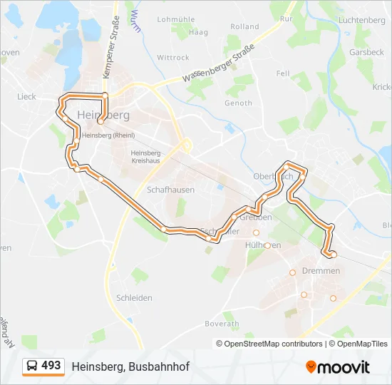 493 Bus Line Map