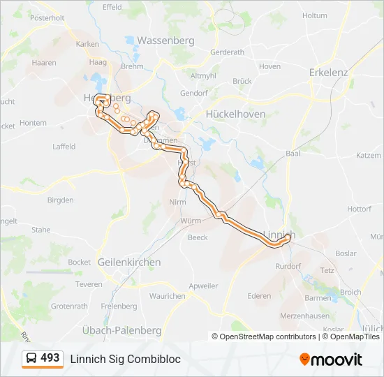 493 Bus Line Map