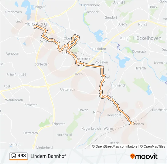 493 Bus Line Map