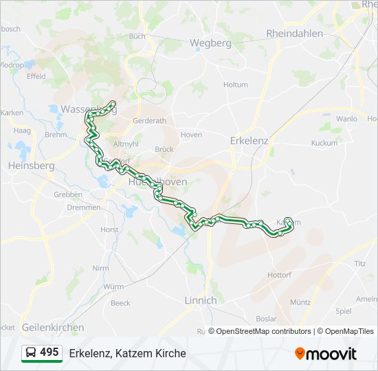 Автобус 495: карта маршрута