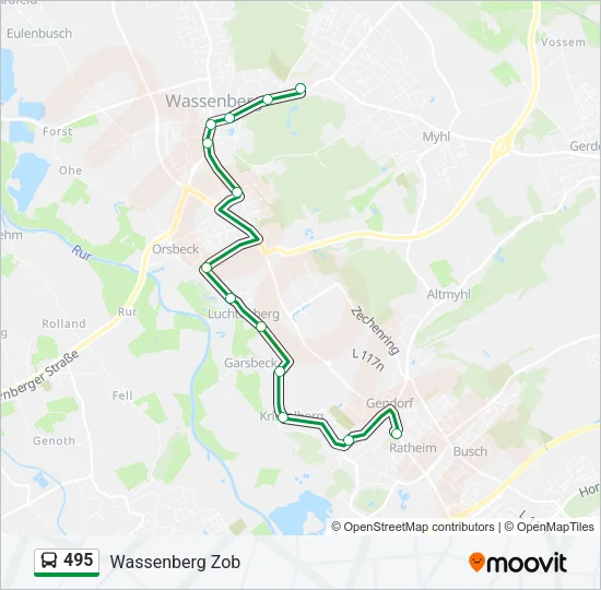 Buslinie 495 Karte