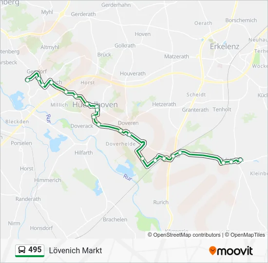 Автобус 495: карта маршрута