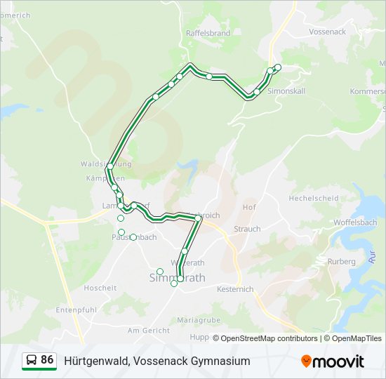 86 Bus Line Map