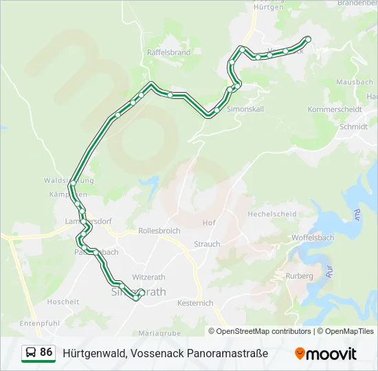 86 Bus Line Map