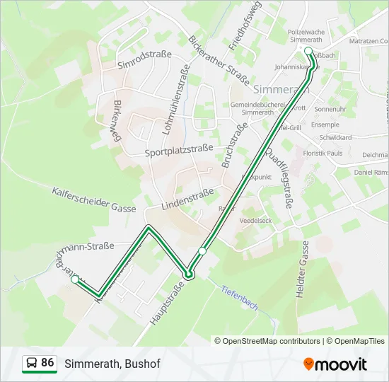 86 Bus Line Map