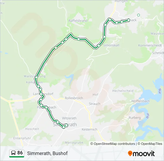 86 Bus Line Map