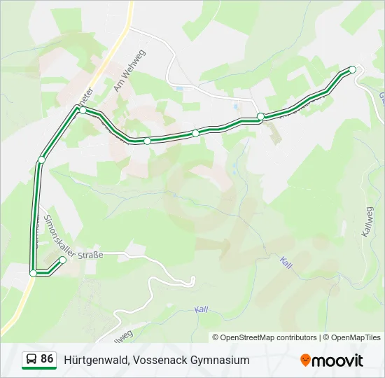 Buslinie 86 Karte