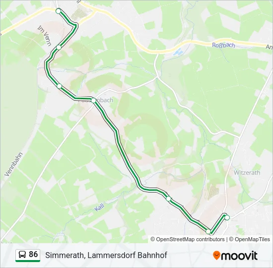 86 Bus Line Map